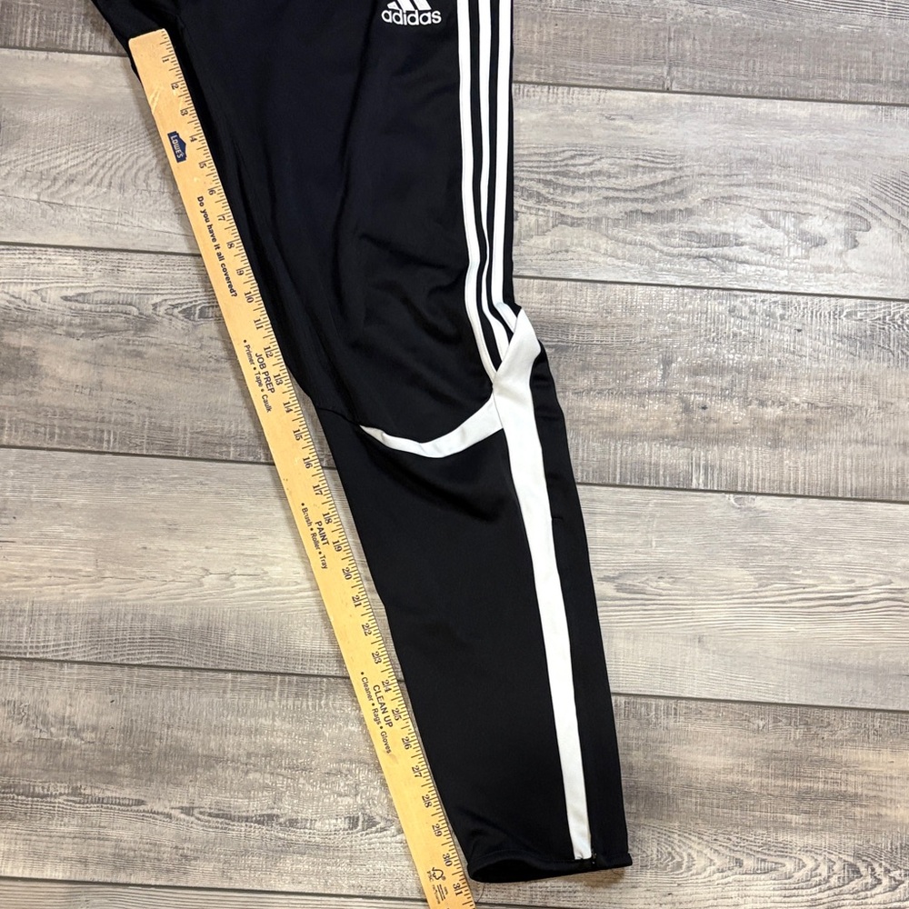 Adidas Track Pants Zippered Soccer Black White Stripes EUC XL - Picture 6 of 7